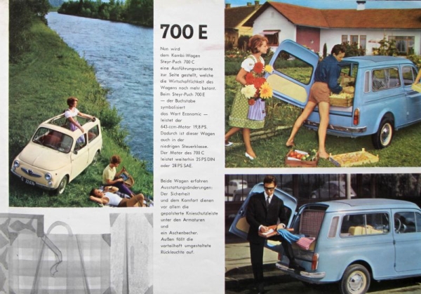 Steyr-Puch 700 C Station Wagon Modellprogram 1960 Carbrochure (3709)